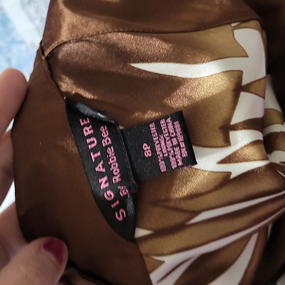 Signature by Robbie Bee NWT sz.8P brown/white fully lined - Picture 4 of 4